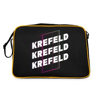 Krefeld Allemagne City Font Skyline Accueil - Sac Retro - noir/or - Dos