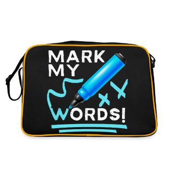 Mark-My-Words drôle de dicton avec un feutre - Sac Retro - noir/or - Dos