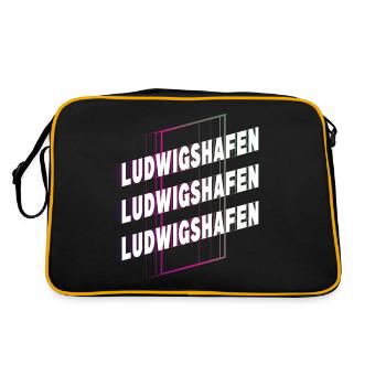 Ludwigshafen Allemagne City Font Skyline - Sac Retro - noir/or - Dos