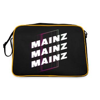 Mainz Deutschland Stadt Schrift Skyline Heimat - Retro Tasche - Schwarz/Gold - Hinten