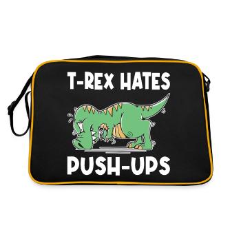 T-Rex Hates Push-ups Push-ups Funny Humor - Retro Bag - black/gold - Back