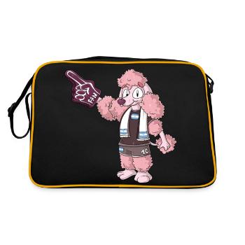 Fan Pudel Argentinien - Retro Tasche - Schwarz/Gold - Hinten