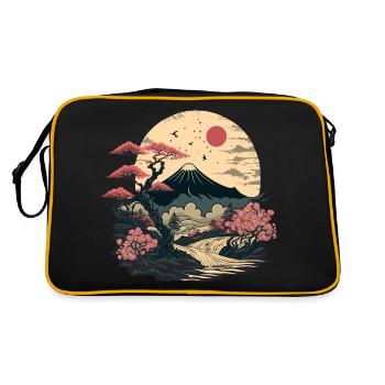 Asian Landscape - Retro Bag - black/gold - Back