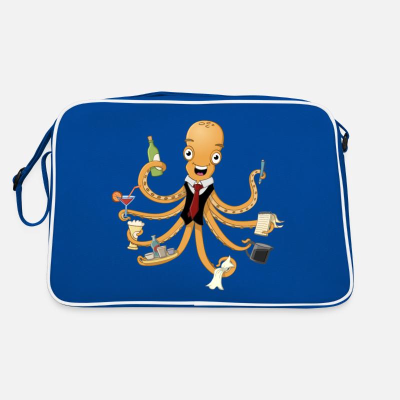 The cheerful octopus waiter. Retro Bag