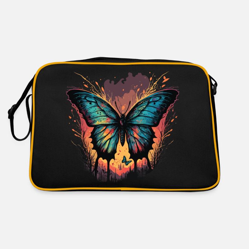 Coucher de soleil papillon Sac Retro