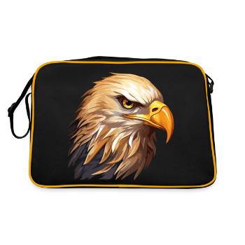 aigle, tête d’aigle, oiseau de proie, oiseau de proie, animal, nature - Sac Retro - noir/or - Dos
