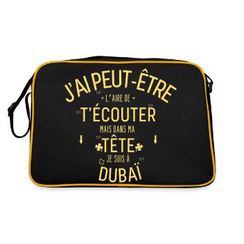 Dans ma Tête je suis à Dubaï - Sac Retro - noir/or - Dos