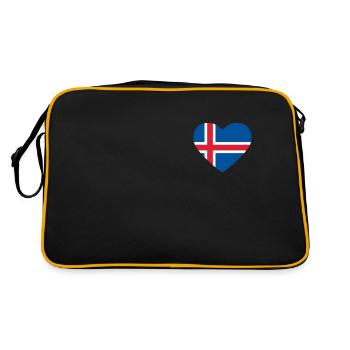 Cœur drapeau Islande - Sac Retro - noir/or - Dos