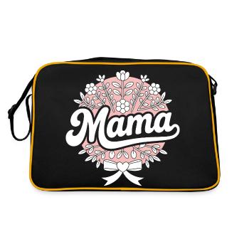Mama Mutter Muttertaggeschenk - Retro Tasche - Schwarz/Gold - Hinten