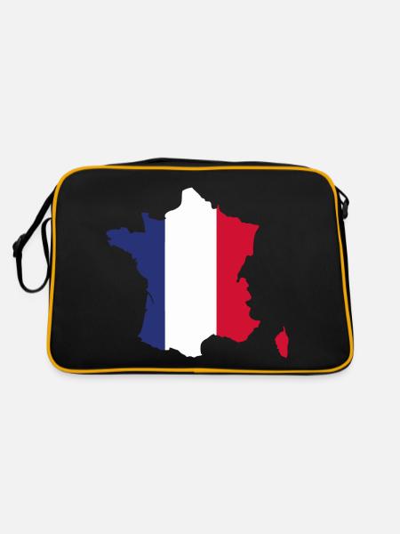 France drapeau - drapeau de la France - Sac Retro - noir/or - Dos