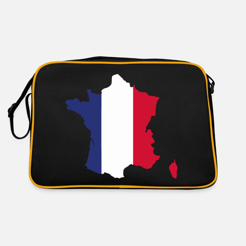 Flagge Frankreichs - Flagge Frankreichs - Retro Tasche - Schwarz/Gold