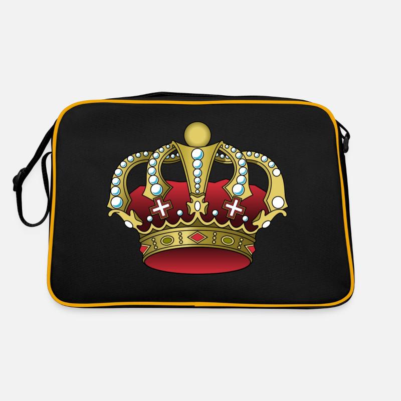Krone - Retro Tasche - Schwarz/Gold