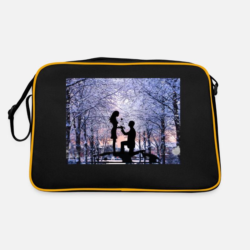 Love - Retro Tasche - Schwarz/Gold