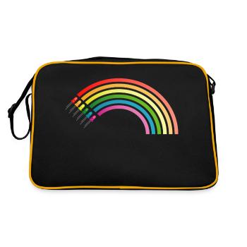 Regenbogen LED - Retro Tasche - Schwarz/Gold - Hinten