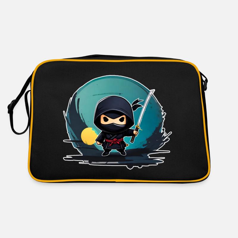 Mignon petit ninja avec épée katana Sac Retro