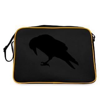 raven - Retro Tasche - Schwarz/Gold - Hinten