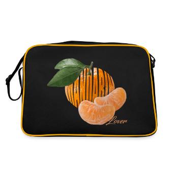 Mandarin Lover - Das Obst mit den süßen Kammern - Retro Tasche - Schwarz/Gold - Hinten