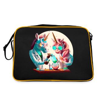 The chemistry is right - Two unicorns mix in the laboratory - Retro Bag - black/gold - Back
