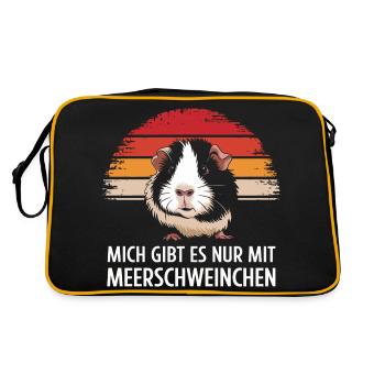 Guinea Pig Shorthair Longhair Crested Dogs - Retro Bag - black/gold - Back