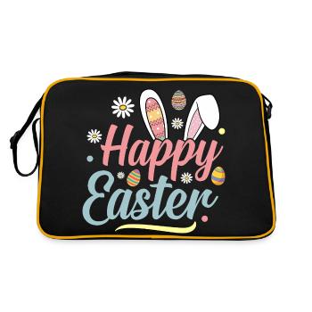 Happy Easter - Retro Tasche - Schwarz/Gold - Hinten