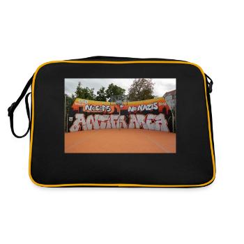 ANTIFA AREA - Retro Tasche - Schwarz/Gold - Hinten