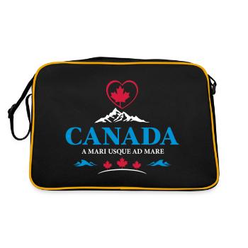Canada Vancouver Montreal Toronto Maple Leaf Heart - Retro Bag - black/gold - Back
