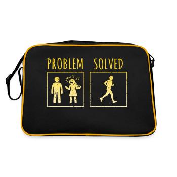 PROBLEM SOLVED Awesome Funny Running Designs - Retro Tasche - Schwarz/Gold - Hinten