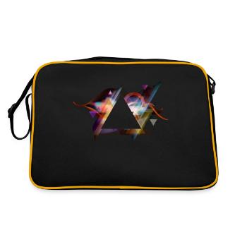 Illuminati-Dreieck - Retro Tasche - Schwarz/Gold - Hinten