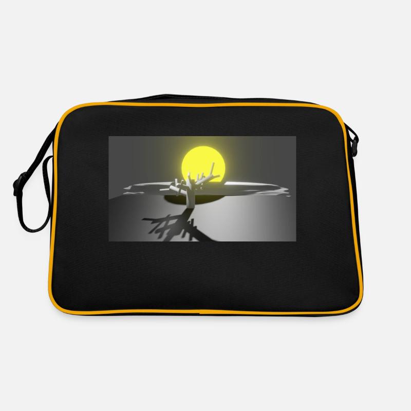 Landschaft - Retro Tasche - Schwarz/Gold