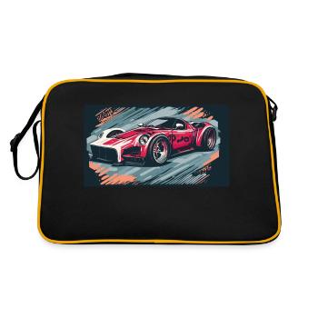 Voiture de course rouge (Collection de voitures de course) - Sac Retro - noir/or - Dos
