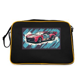 Racecar Red-Blue - Retro Bag - black/gold - Back