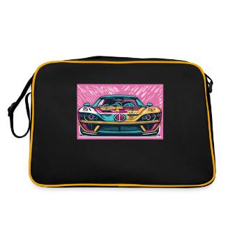 Voiture de course des années 70 - Sac Retro - noir/or - Dos