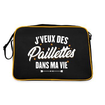 J'veux des paillettes dans ma vie - Sac Retro - noir/or - Dos