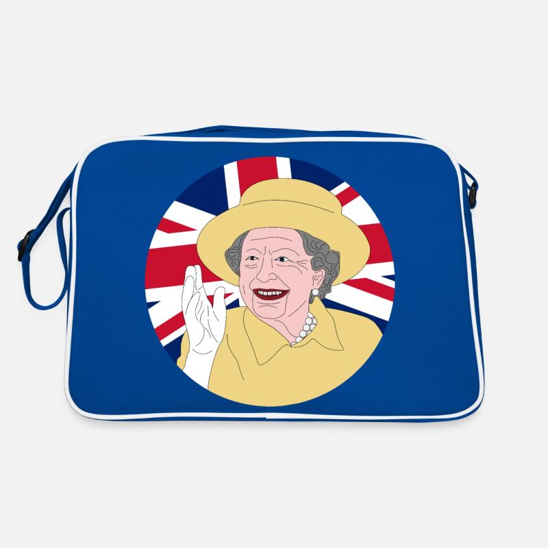 Queen Elizabeth II with British flag Retro Bag