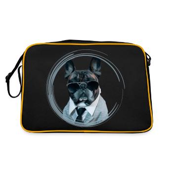 Mignon tyran de style mafia français bouledogue - Sac Retro - noir/or - Dos