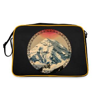 Mont Everest dans la montagne japonaise de style ukiyo-e - Sac Retro - noir/or - Dos