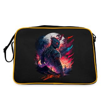 Apocalypse Ninja Warrior | AI generated Art - Retro Bag - black/gold - Back
