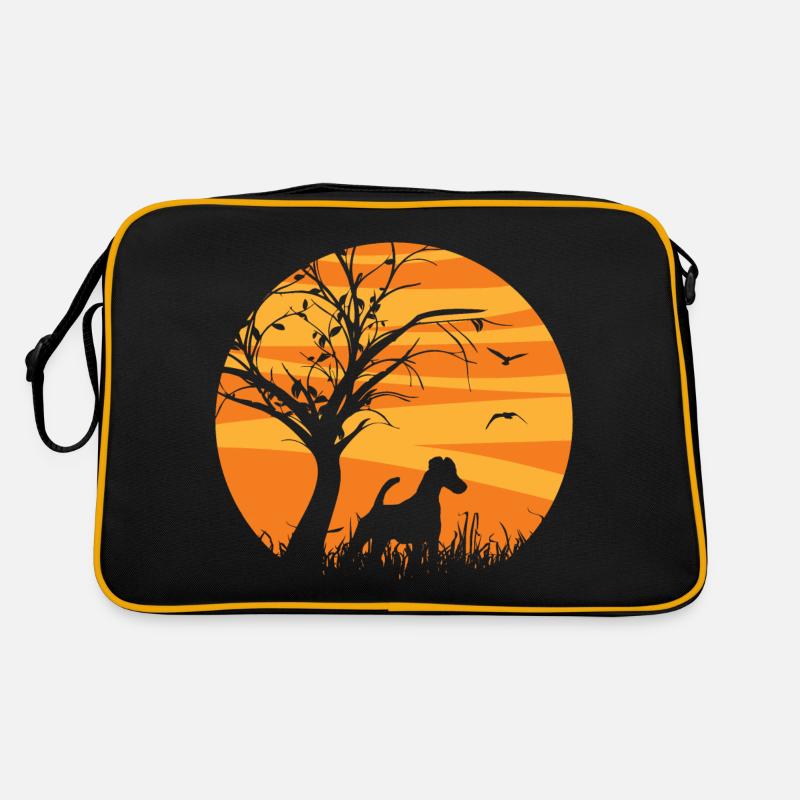 Smooth Fox Terrier Foxterrier Sonnenaufgang Retro Tasche