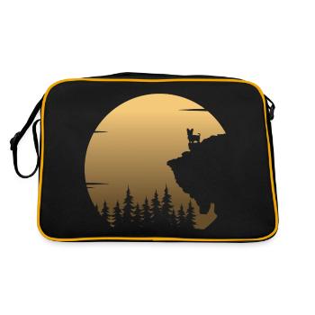 Biewer Yorkshire Terrier Moon Silhouette - Retro Bag - black/gold - Back