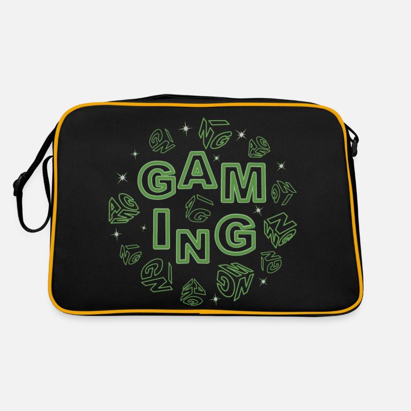 gaming-scene-green - Retro Tasche - Schwarz/Gold