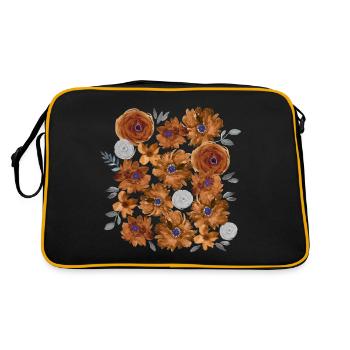 Joyeuses aquarelles d’automne en terre cuite - Sac Retro - noir/or - Dos