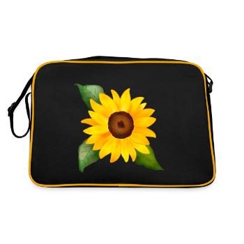 Joyeuse aquarelle de tournesol peinte à la main - Sac Retro - noir/or - Dos