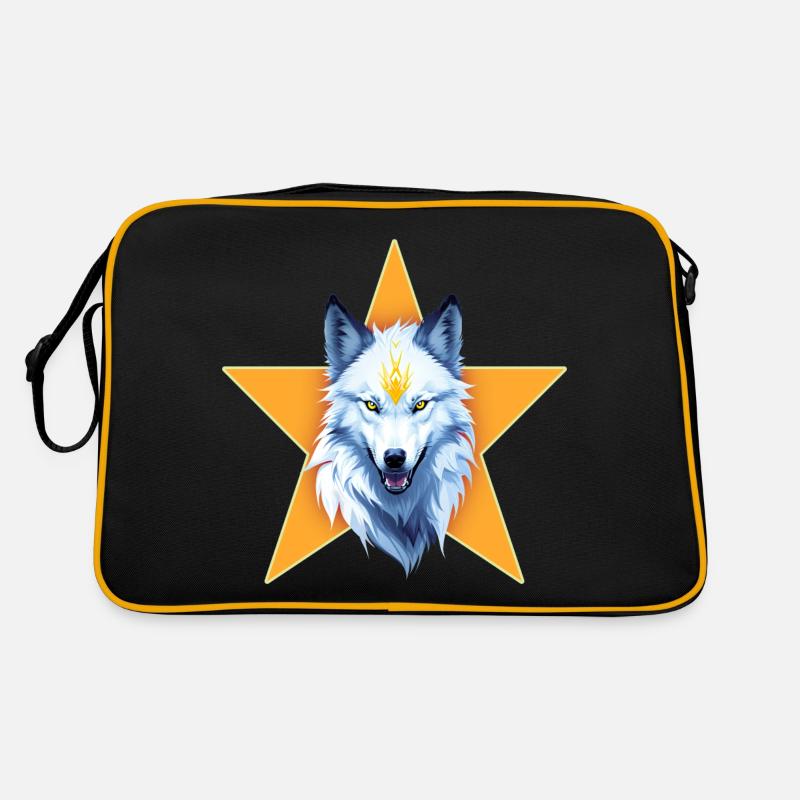 LOUP BLANC - Sac Retro - noir/or