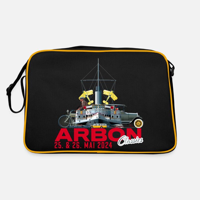 Arbon Classics 2024 mit Datum - Retro Tasche - Schwarz/Gold