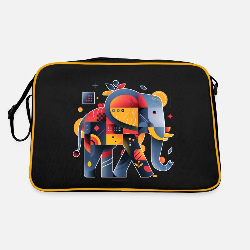 Elefant | abstraktes Kunstwerk Retro Tasche