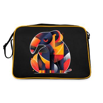 Fourmilier | Œuvres d’art abstraites - Sac Retro - noir/or - Dos