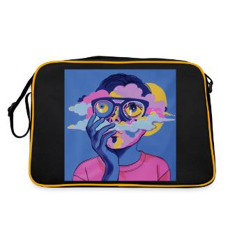 Visage psychédélique - Sac Retro - noir/or - Dos