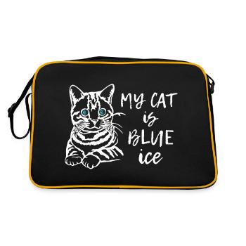 Drôle Mon chat a les yeux bleus ou la glace - Sac Retro - noir/or - Dos