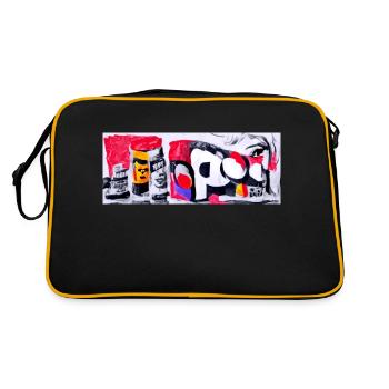 Pop Art 80s Style Banner - Retro Bag - black/gold - Back