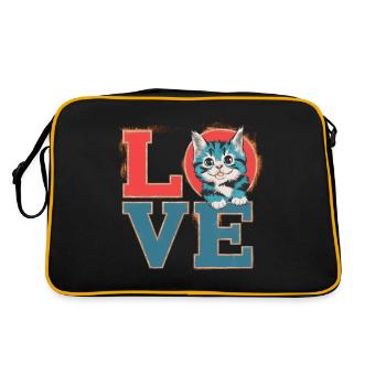 "Love Kitten: The Magic of Purring" - Retro Bag - black/gold - Back